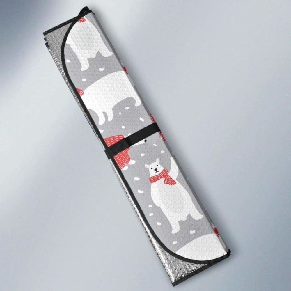 Cute Polar Bear Christmas Snow Pattern Car Auto Sun Shades