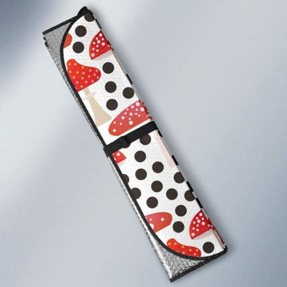 Red Mushroom Dot Pattern Car Auto Sun Shades