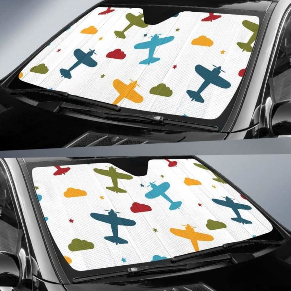 Airplane Star Cloud Colorful Car Auto Sun Shades