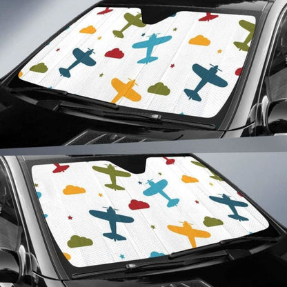 Airplane Star Cloud Colorful Car Auto Sun Shades