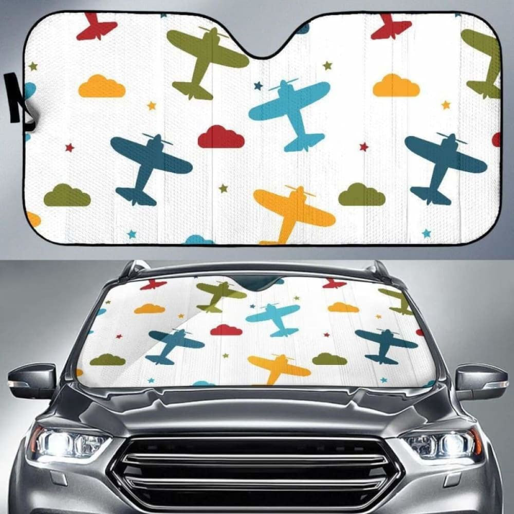 Airplane Star Cloud Colorful Car Auto Sun Shades