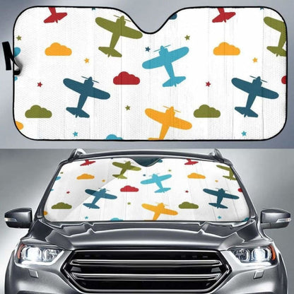 Airplane Star Cloud Colorful Car Auto Sun Shades