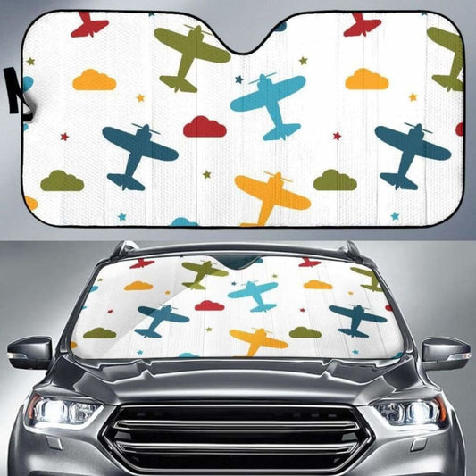 Airplane Star Cloud Colorful Car Auto Sun Shades