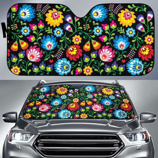 Floral Day Auto Sun Shade
