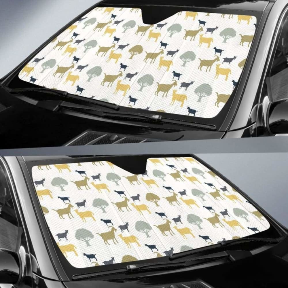 Silhouettes Of Goat And Tree Pattern Car Auto Sun Shades