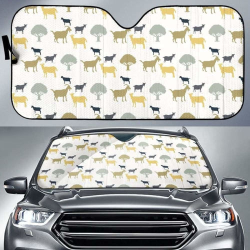 Silhouettes Of Goat And Tree Pattern Car Auto Sun Shades
