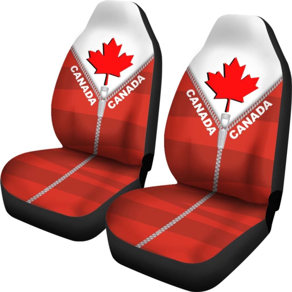 Canada In Me Red Car Seat Covers Zipper Style