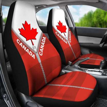 Canada In Me Red Car Seat Covers Zipper Style