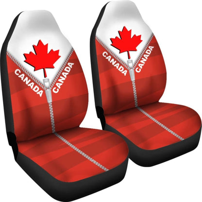 Canada In Me Red Car Seat Covers Zipper Style