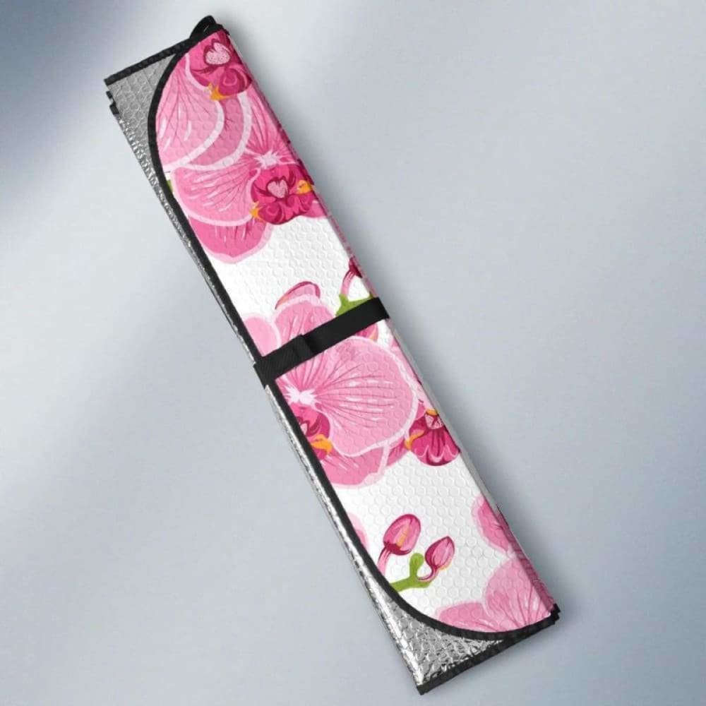 Pink Purple Orchid Pattern Background Car Auto Sun Shades