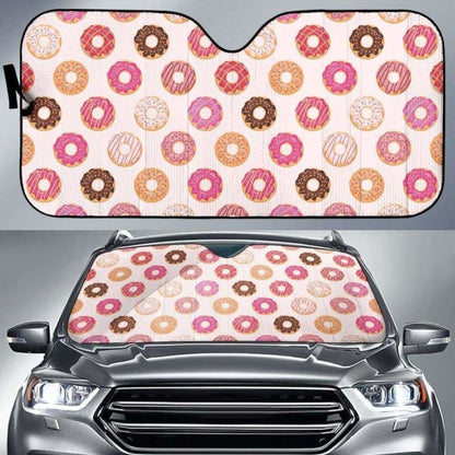 Colorful Donut Pattern Car Auto Sun Shades