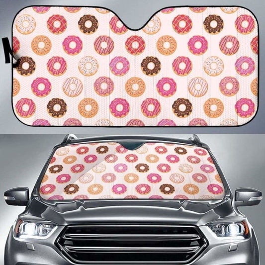 Colorful Donut Pattern Car Auto Sun Shades
