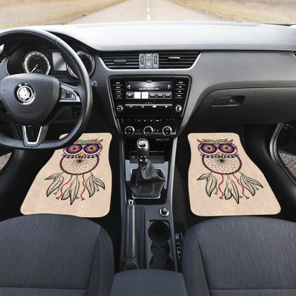 Cute Native American Owl Dreamcatcher Pink Themed Car Floor Mats