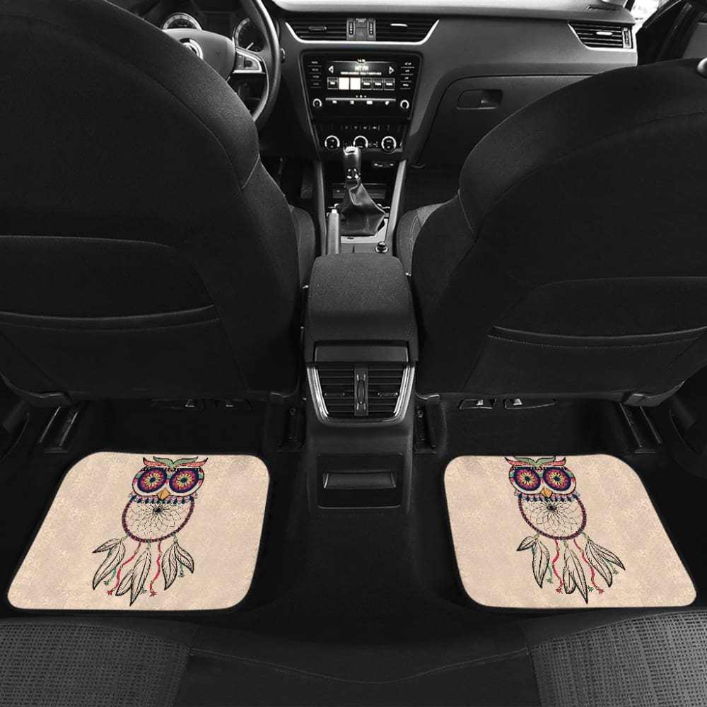 Cute Native American Owl Dreamcatcher Pink Themed Car Floor Mats