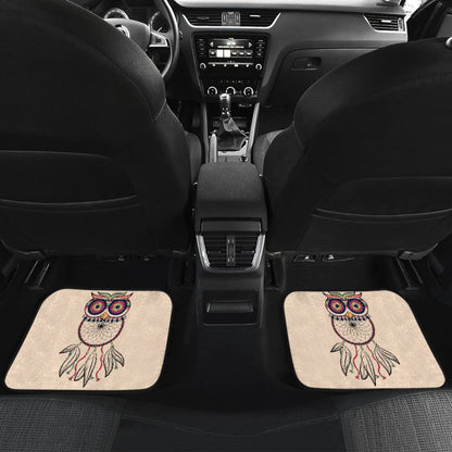 Cute Native American Owl Dreamcatcher Pink Themed Car Floor Mats