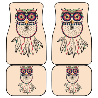 Cute Native American Owl Dreamcatcher Pink Themed Car Floor Mats