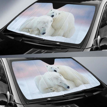 Polar Bears Snow Winter HdK Car Sun Shade