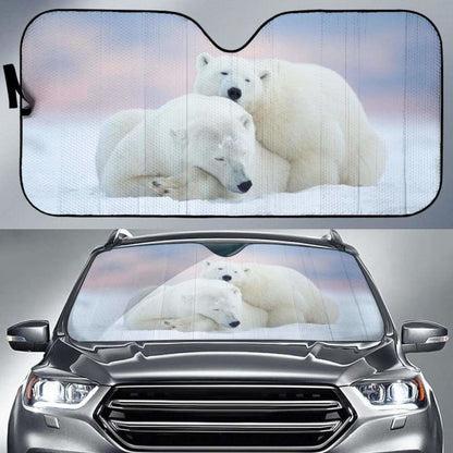Polar Bears Snow Winter HdK Car Sun Shade