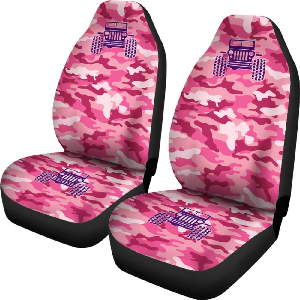 Pink Camouflage Color Magenta Jeep Car Seats Covers