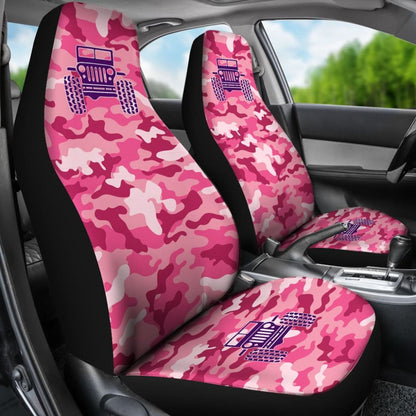 Pink Camouflage Color Magenta Jeep Car Seats Covers