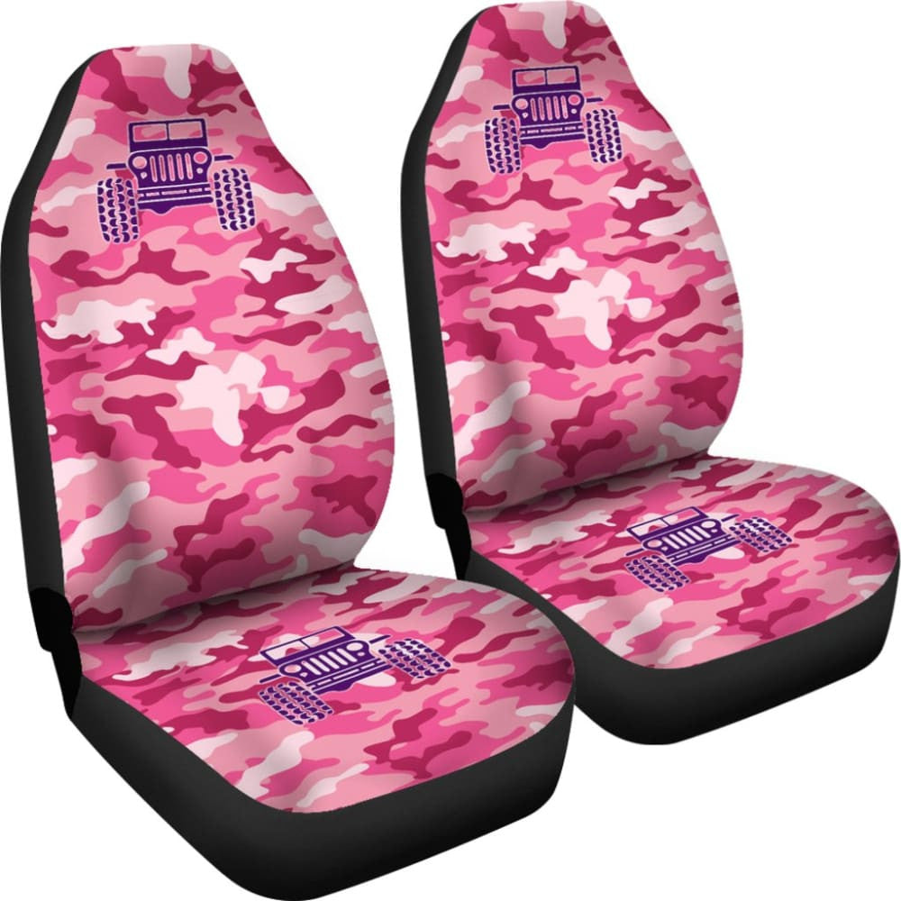 Pink Camouflage Color Magenta Jeep Car Seats Covers