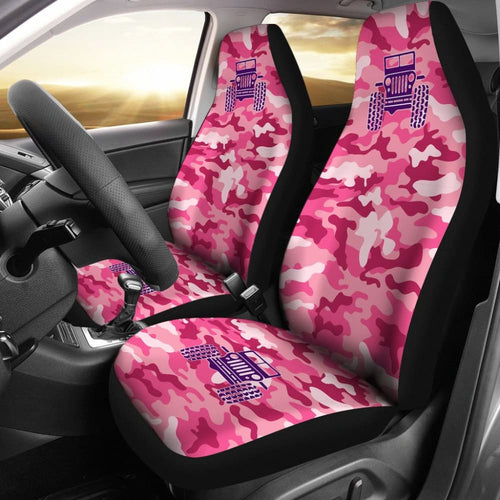 Pink Camouflage Color Magenta Jeep Car Seats Covers