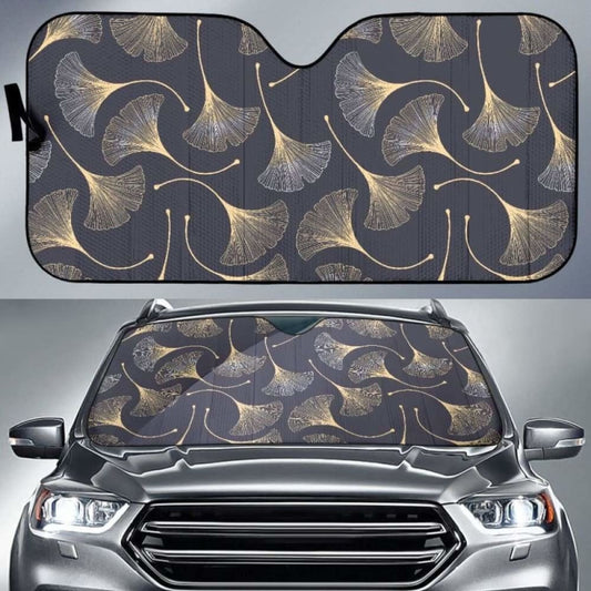 Gold Ginkgo Leaves Car Auto Sun Shades