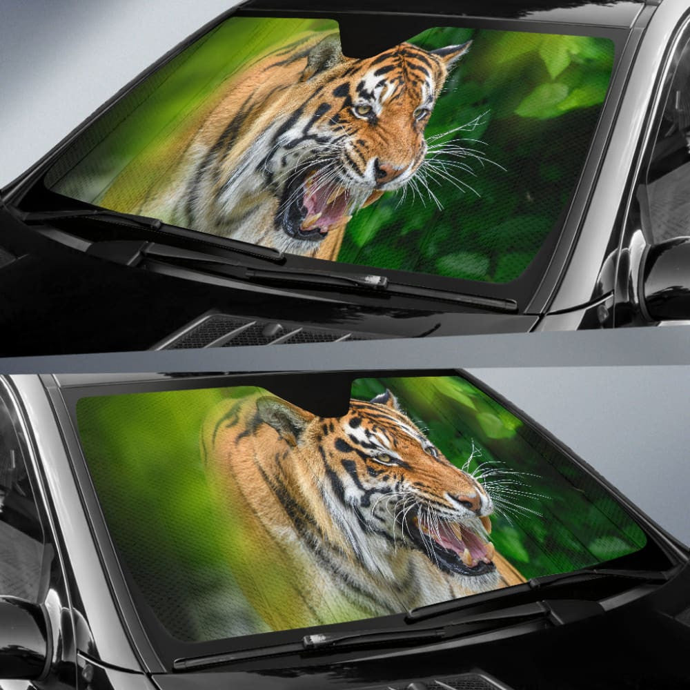 Tiger and Green Forest Car Auto Sun Shades