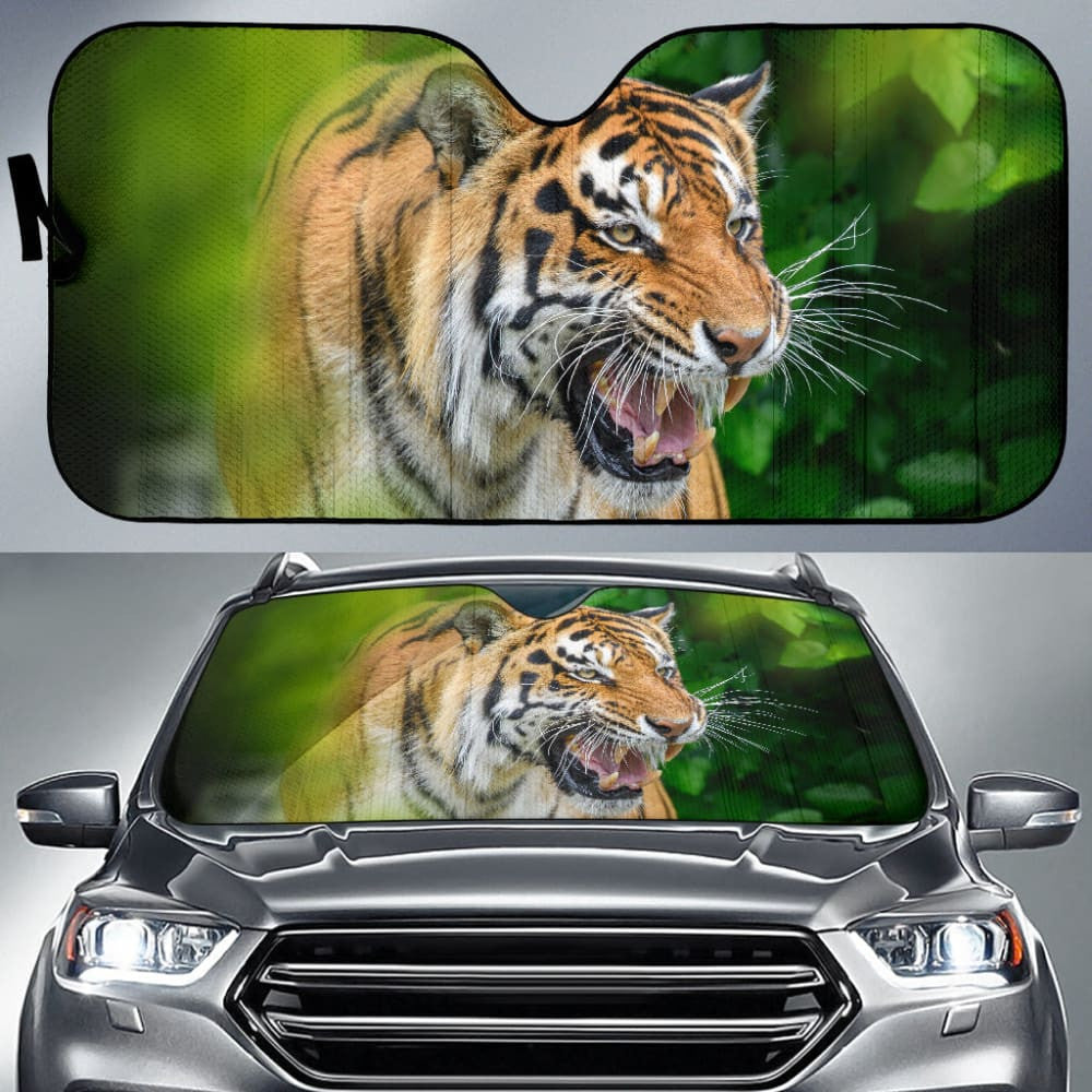 Tiger and Green Forest Car Auto Sun Shades