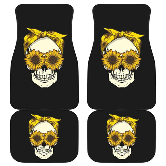 Skull Sunflower Custom Car Accessories Car Floor Mats