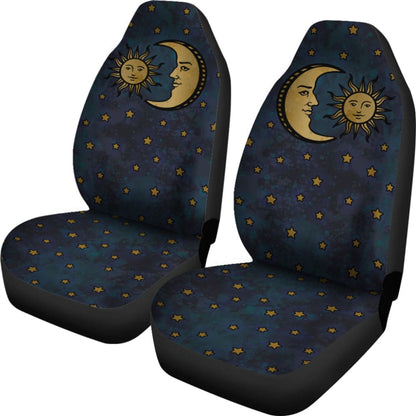 Celestial Sun And Man In Moon Car Seat Covers