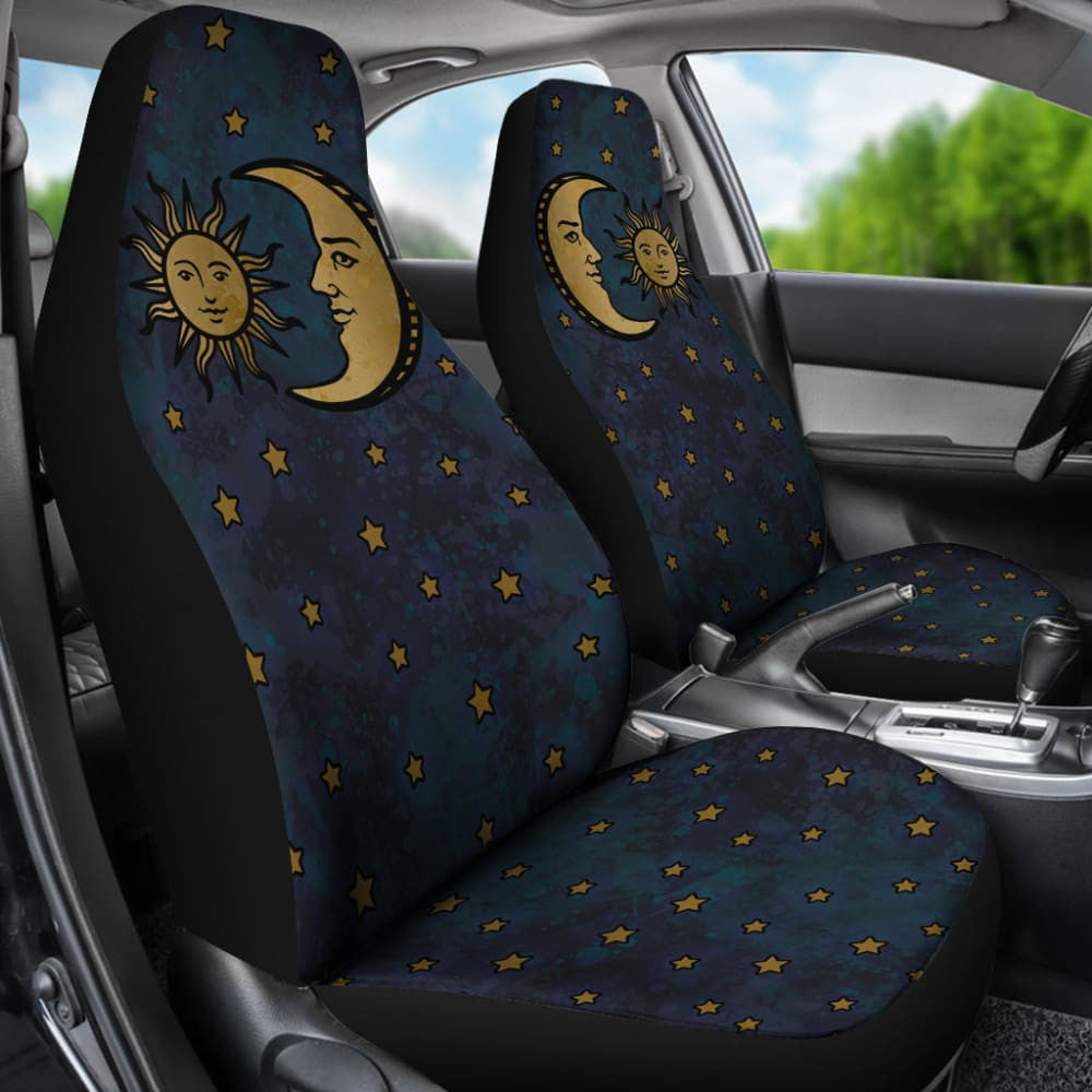 Celestial Sun And Man In Moon Car Seat Covers