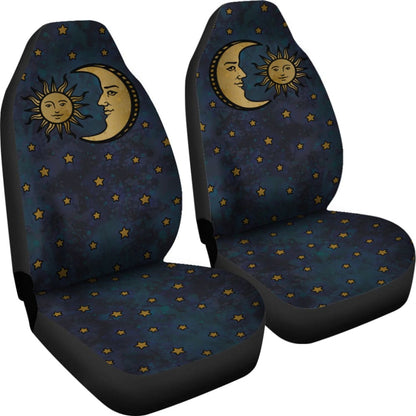 Celestial Sun And Man In Moon Car Seat Covers