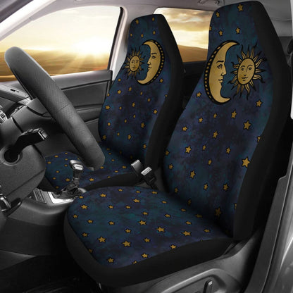 Celestial Sun And Man In Moon Car Seat Covers