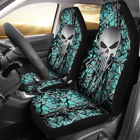 Muddy Serenity Punisher Custom Metallic Printed Car Seat Covers
