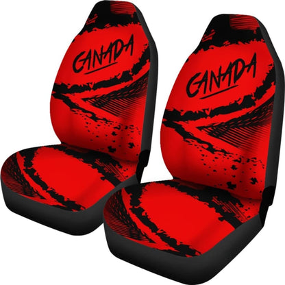 Canada Car Seat Covers Red Black Color Blur Style