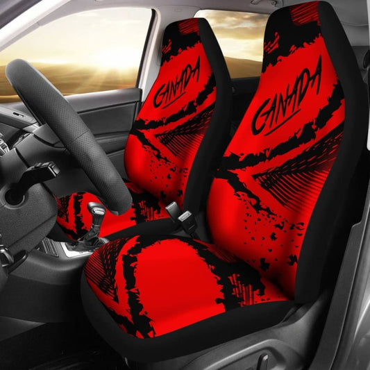 Canada Car Seat Covers Red Black Color Blur Style