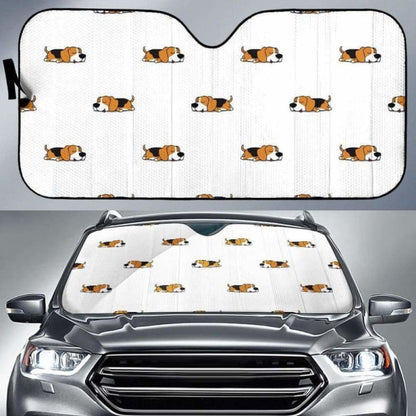 Cute Beagle Dog Sleeping Pattern Car Auto Sun Shades