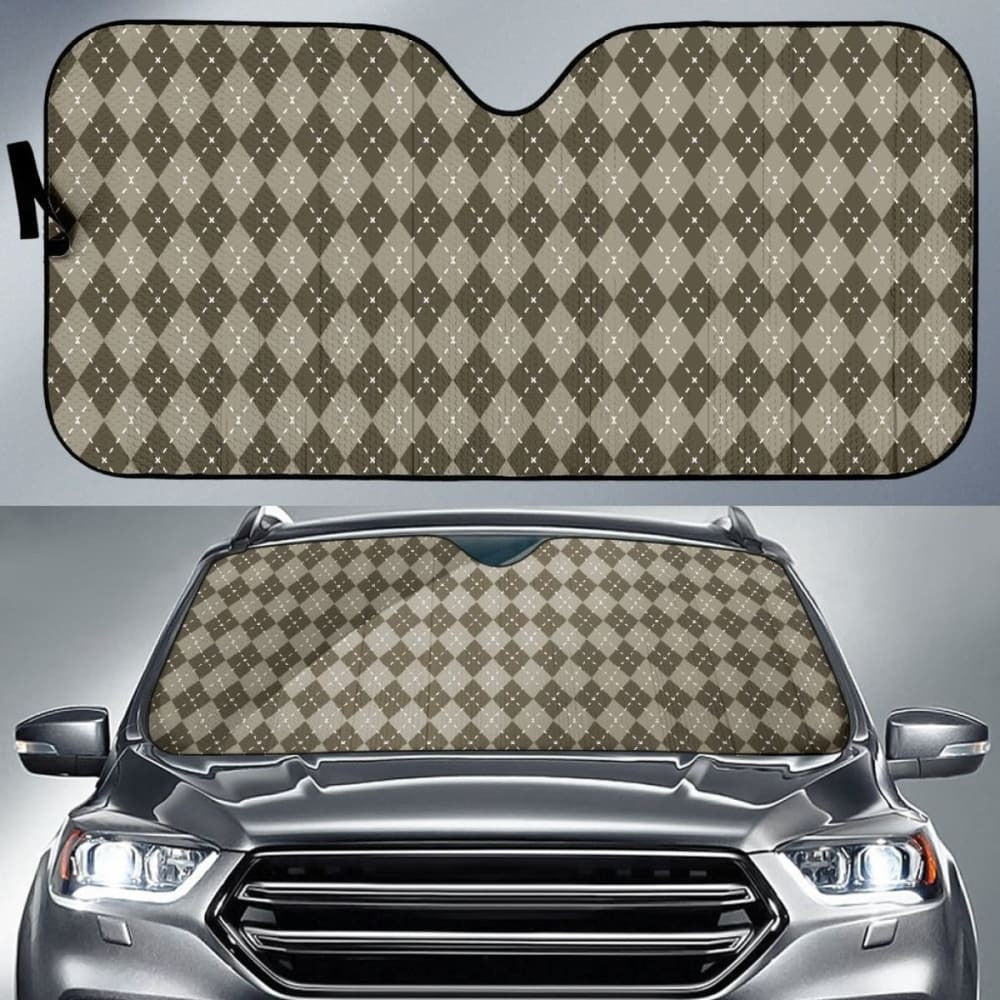 Chocolate Argyle Auto Sun Shade