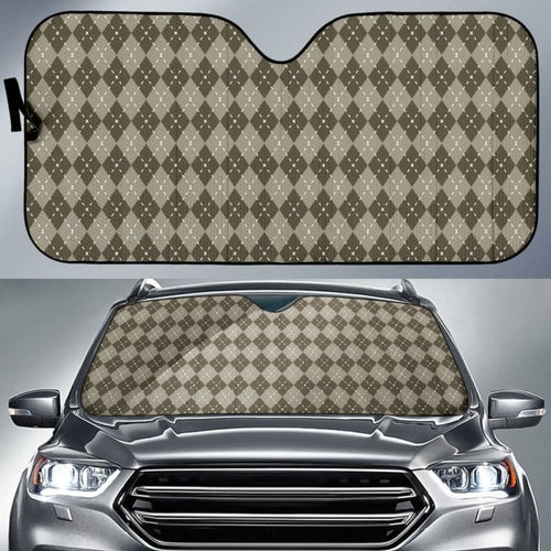 Chocolate Argyle Auto Sun Shade