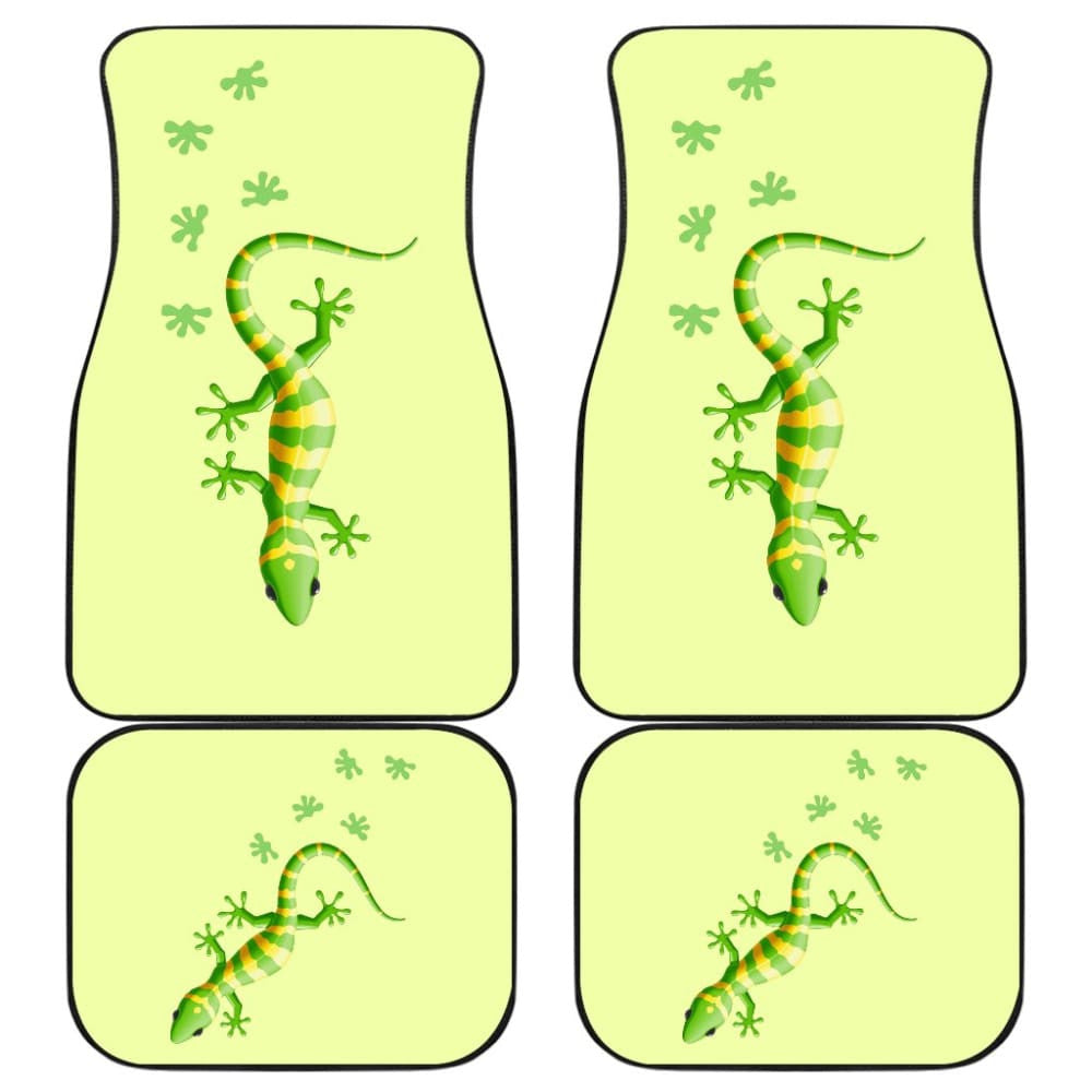 Ornate Green Lizard Reptile Car Floor Mats