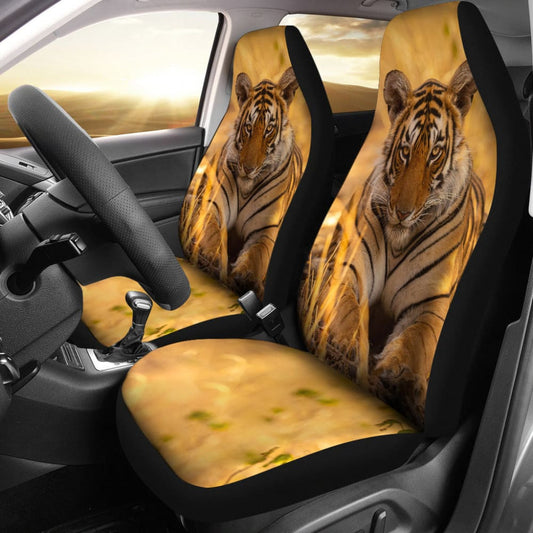 Tiger With Dangerous Silence Car Seat Covers