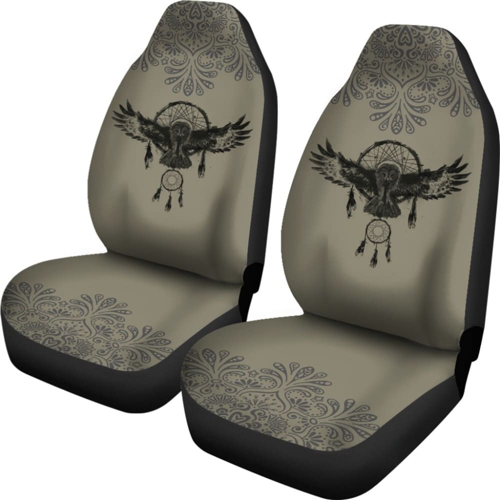 Dark Owl Dreamcatcher Native American Car Seat Covers