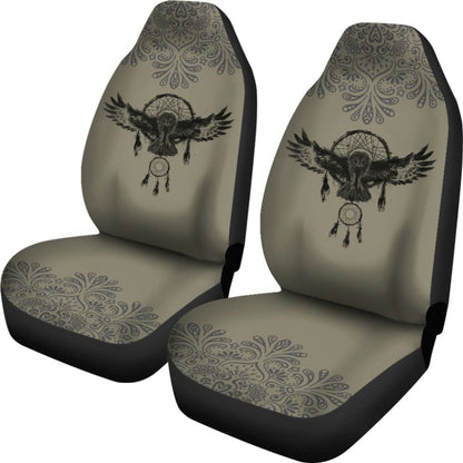 Dark Owl Dreamcatcher Native American Car Seat Covers