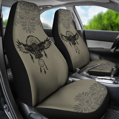 Dark Owl Dreamcatcher Native American Car Seat Covers