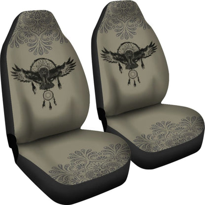 Dark Owl Dreamcatcher Native American Car Seat Covers