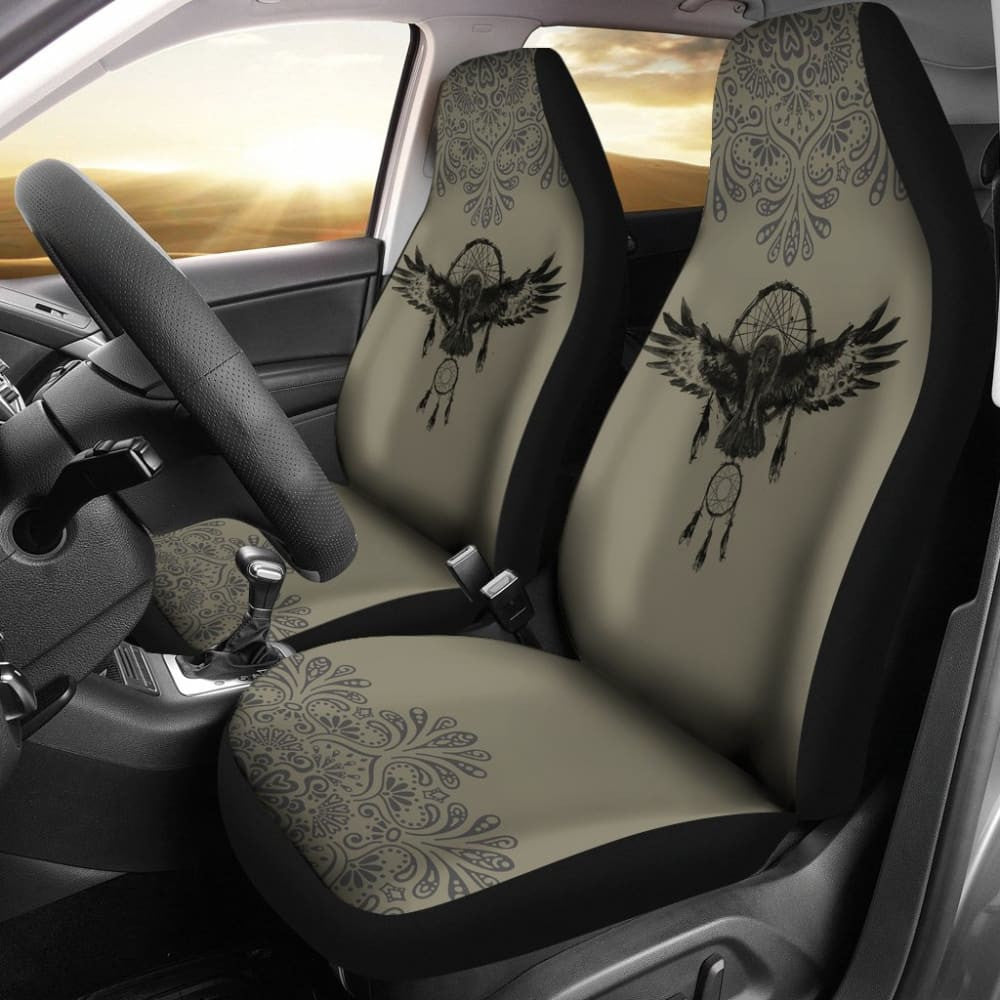 Dark Owl Dreamcatcher Native American Car Seat Covers