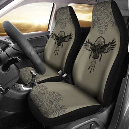 Dark Owl Dreamcatcher Native American Car Seat Covers