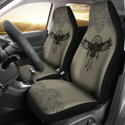 Dark Owl Dreamcatcher Native American Car Seat Covers