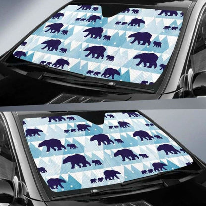 Polar Bear Winter Snow Pattern Car Auto Sun Shades